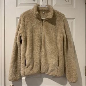 UNIQLO Teddy Jacket Cream